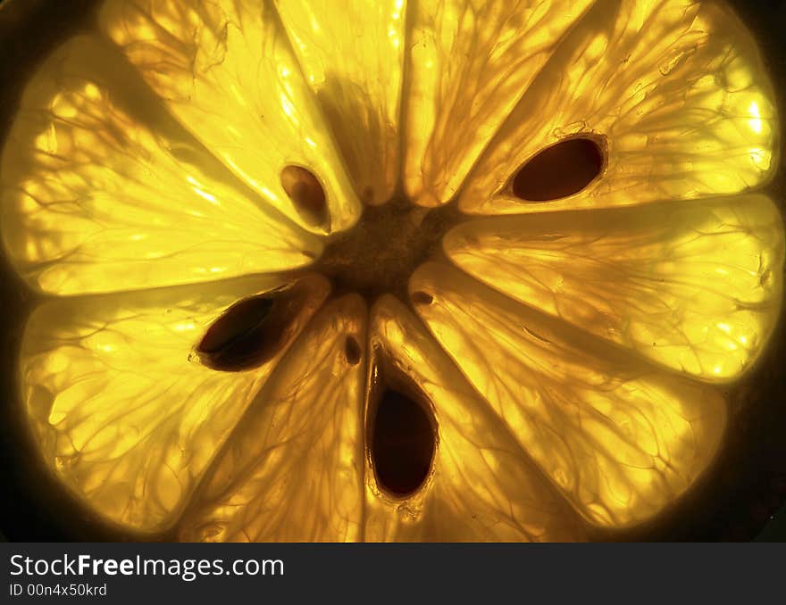 Lemon on a yellow background