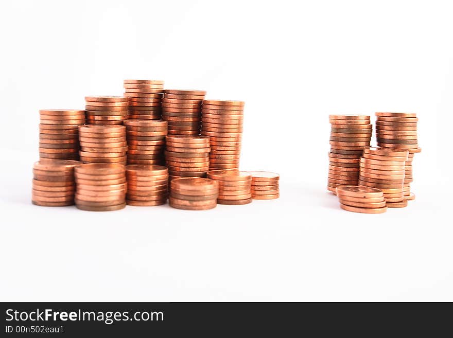 Coins isolated on white background