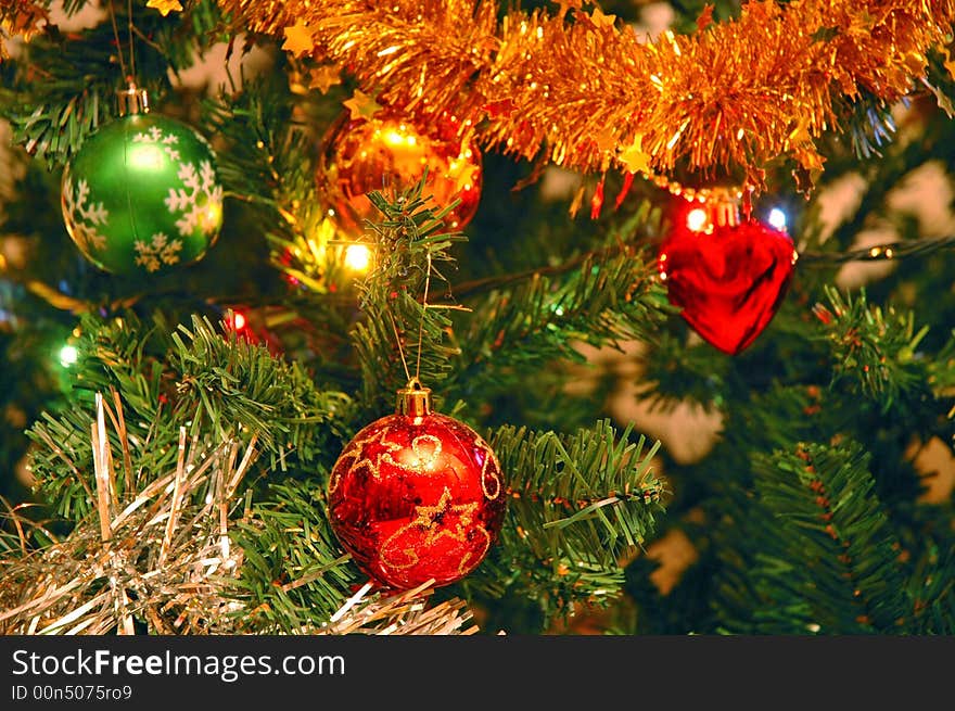 The Christmas traditional decoration background. The Christmas traditional decoration background