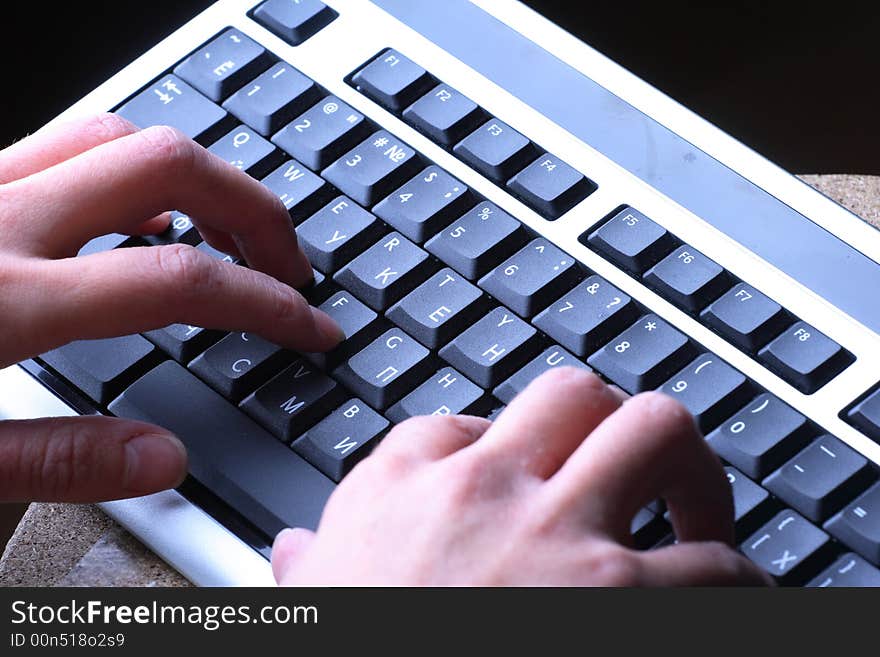 Woman Hands Typing