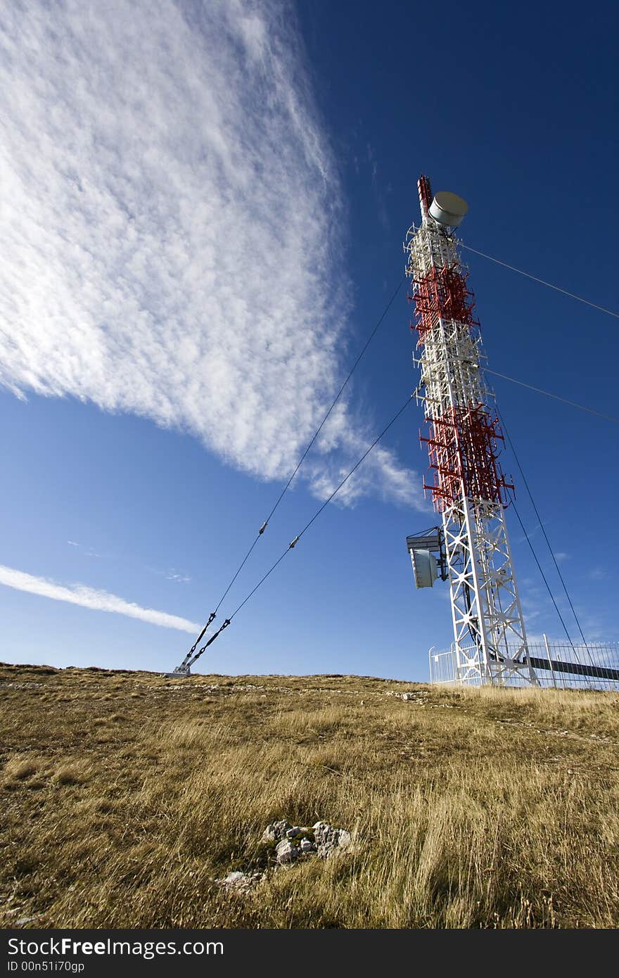 Transmitter tower on a mountain, Nanon - Slovenija.