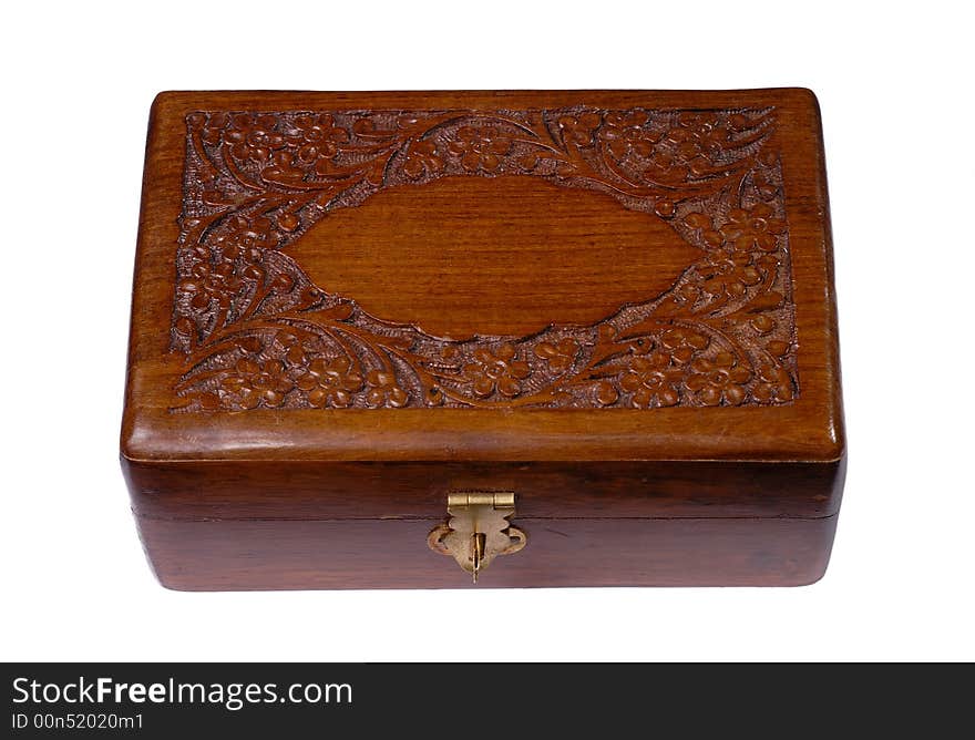 Old jewelry box isolated on wh