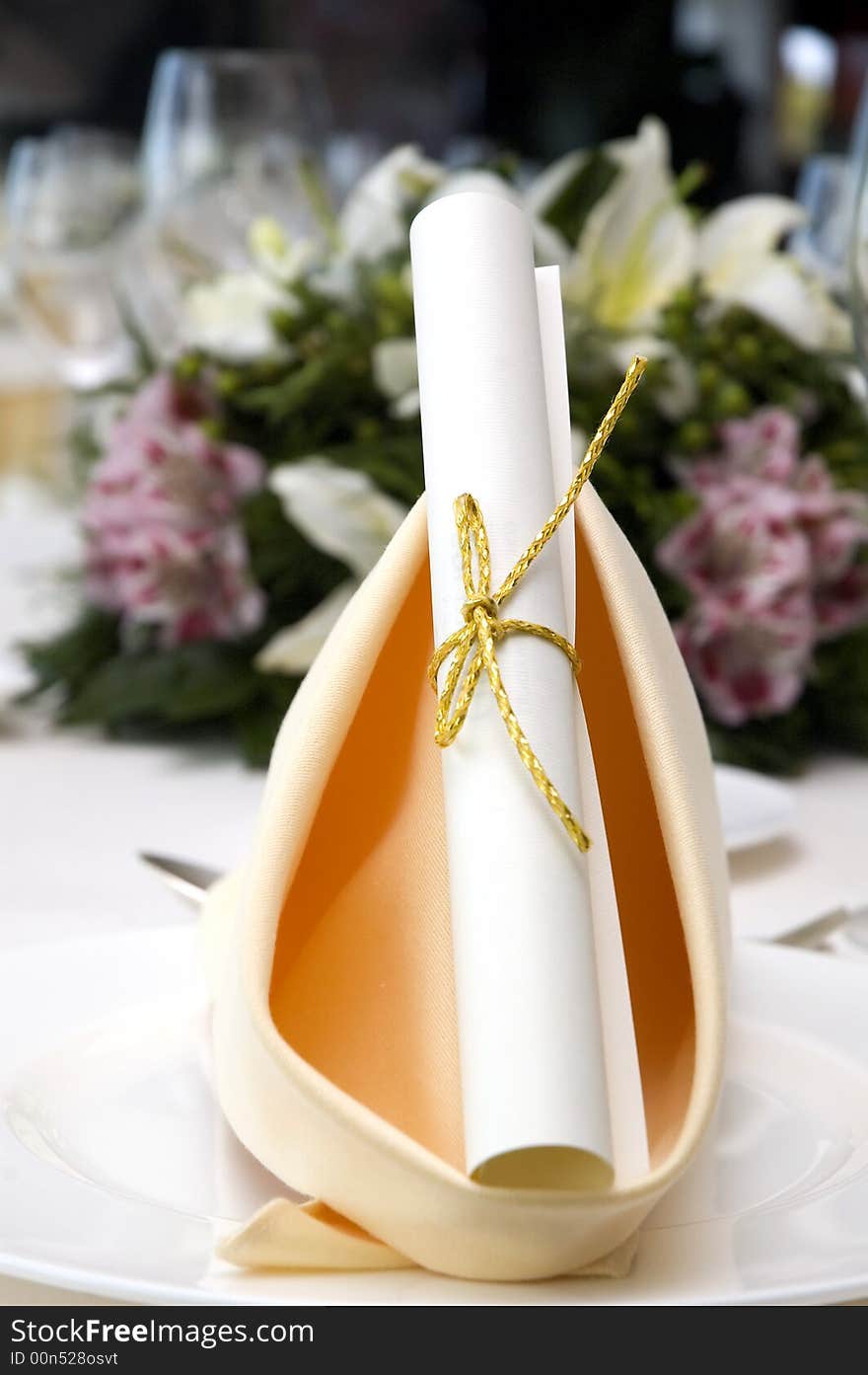 Table preparing for after wedding ceremony diner in luxury hotel's restaurant. Table preparing for after wedding ceremony diner in luxury hotel's restaurant.