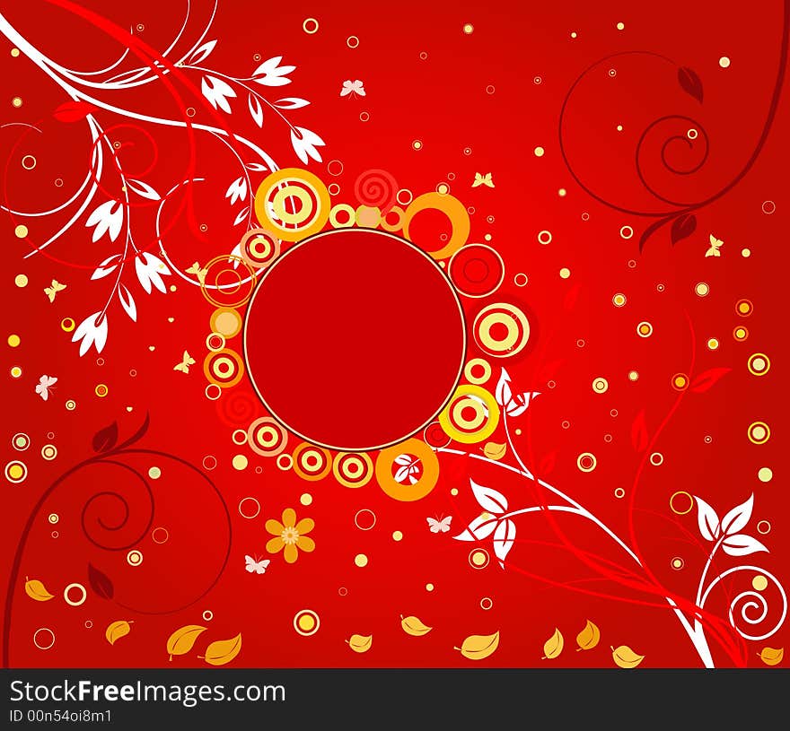 Abstract artistic floral vector background. Abstract artistic floral vector background