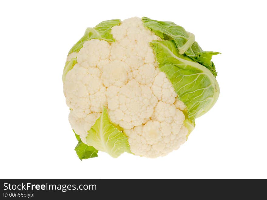 Fresh cauliflower isolated on a white background