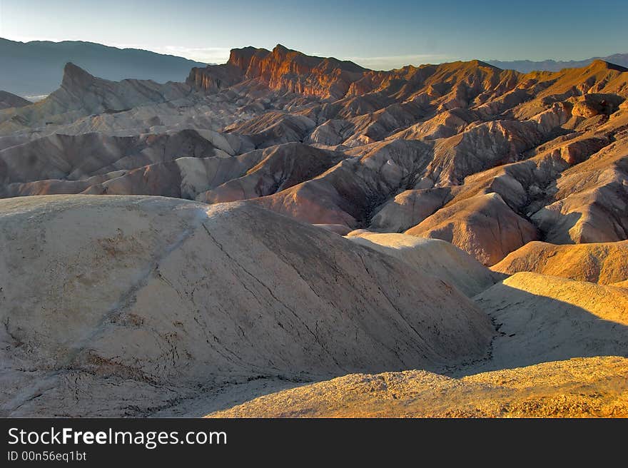 A beautiful and well-known part of Death valley Zabriskie-point. A beautiful and well-known part of Death valley Zabriskie-point.