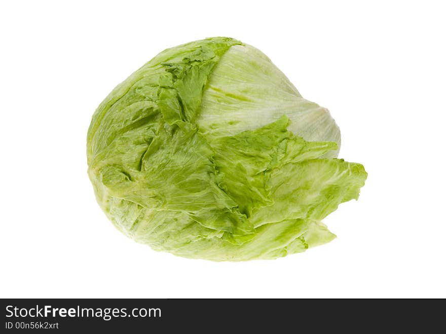 Fresh lettuce isolated on a white background