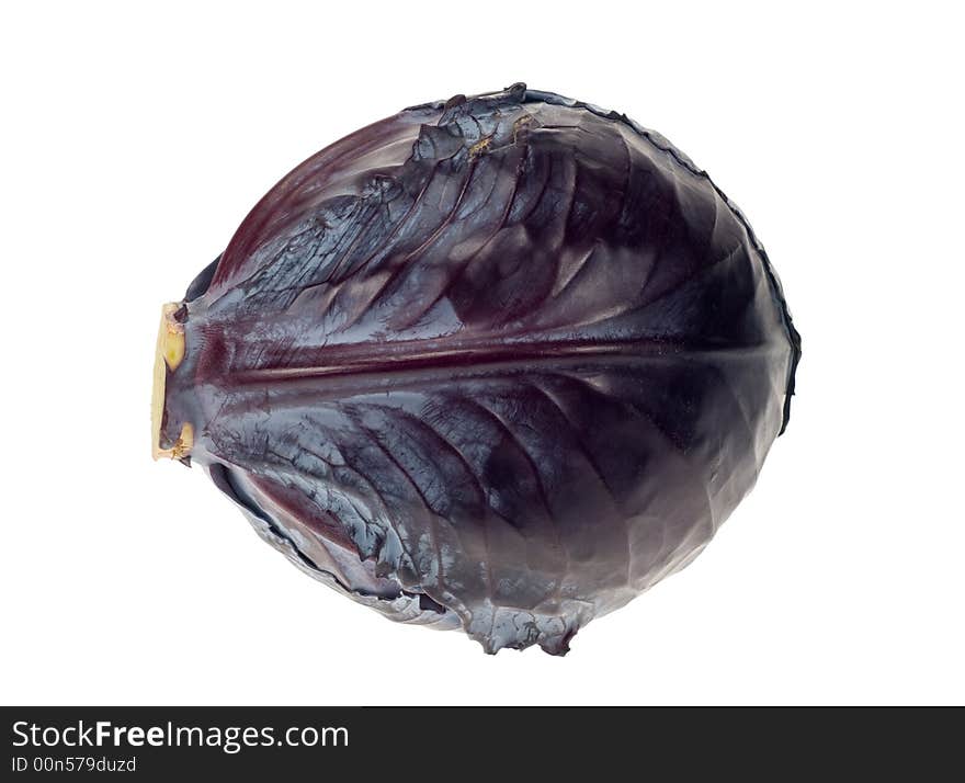 Fresh red cabbage isolated on a white background