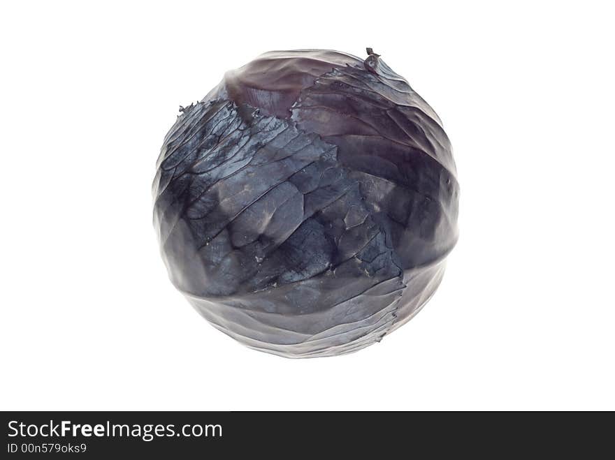 Fresh red cabbage isolated on a white background