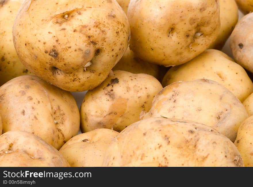 Close-up of fresh potatoes for backgrounds. Close-up of fresh potatoes for backgrounds