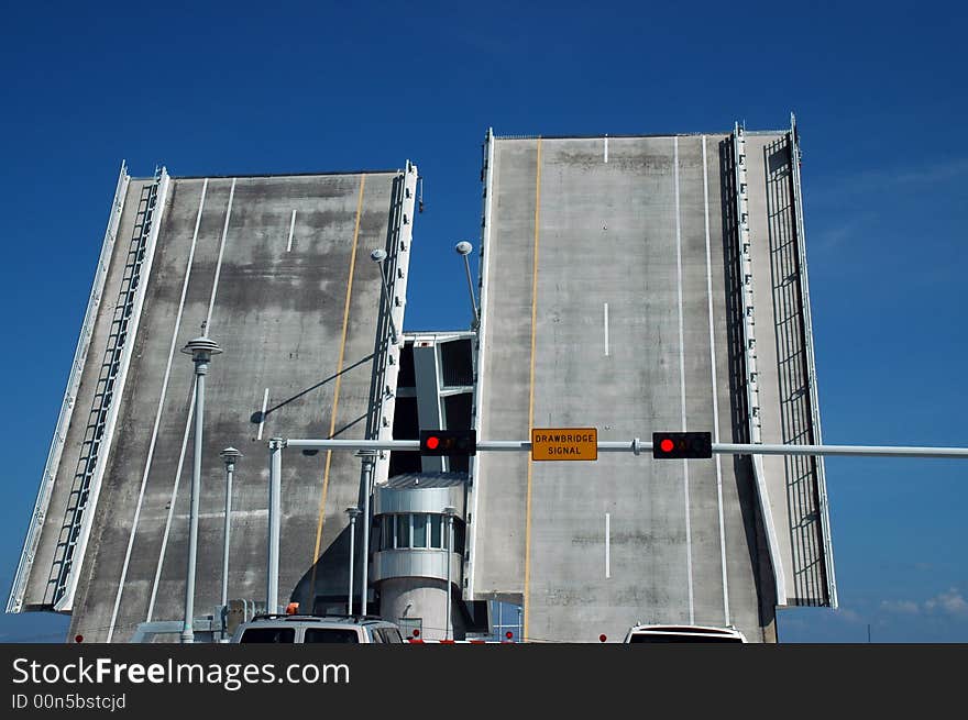 Two Lane Bascule Bridge in Lifted Position