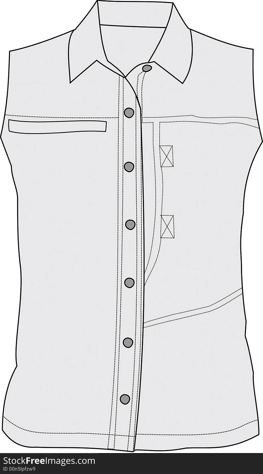 Sleeveless Button Shirt