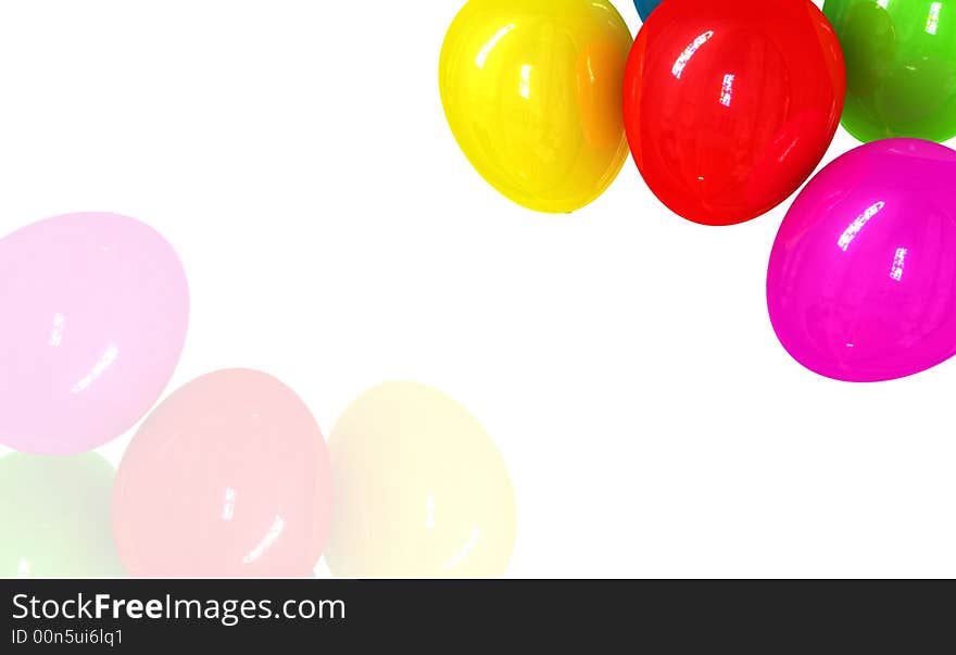 Colored balloons isolated on white. Colored balloons isolated on white