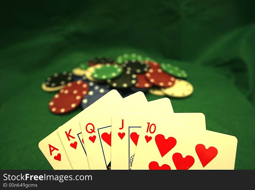 The winning hand of poker. The winning hand of poker.