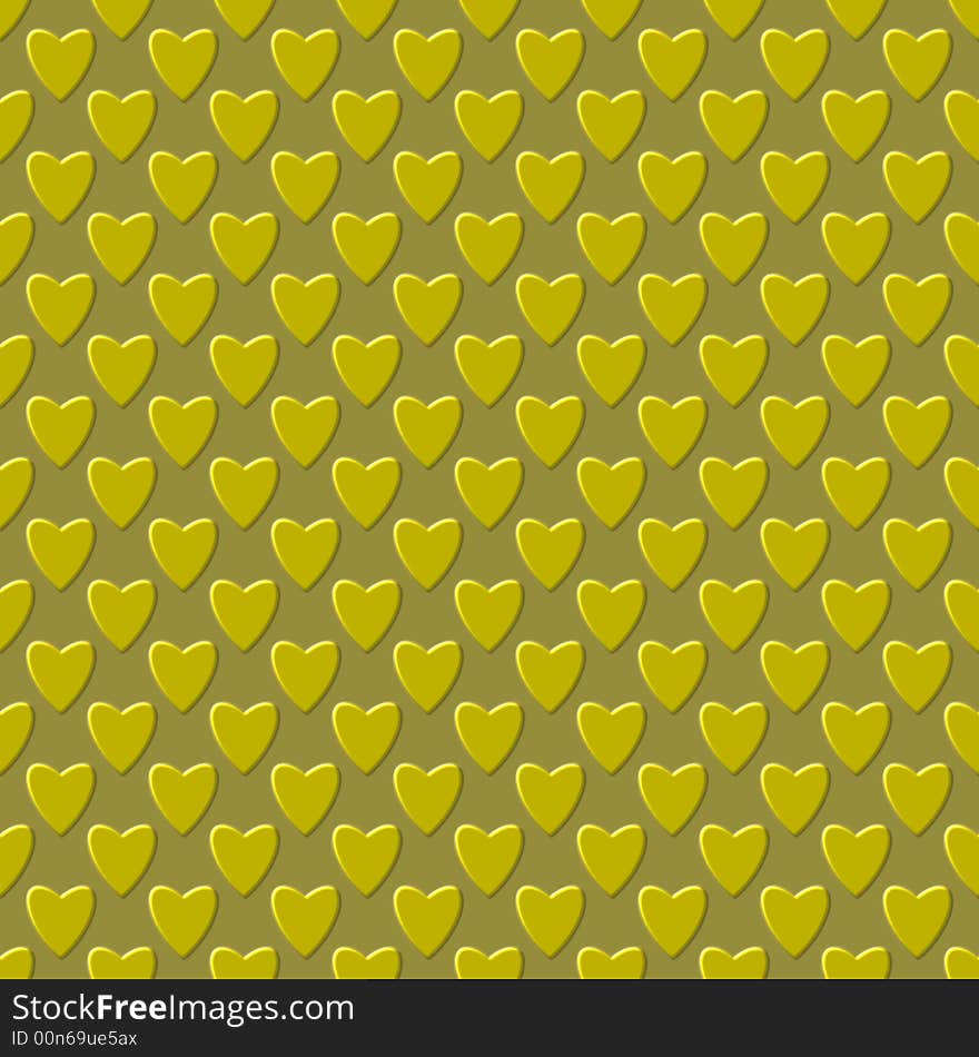 Abstract seamless background, golden hearts