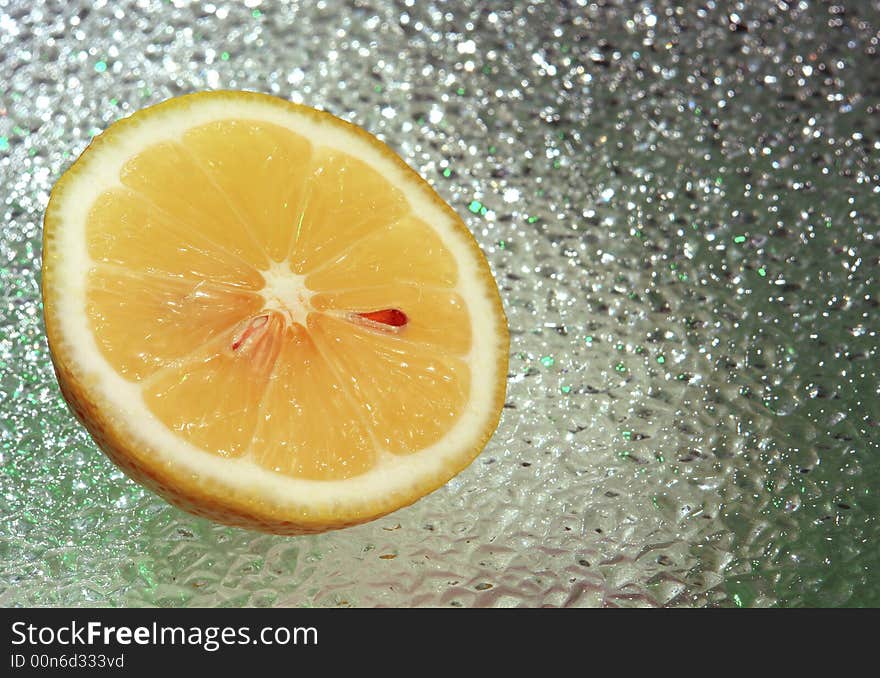 Lemon on a green background