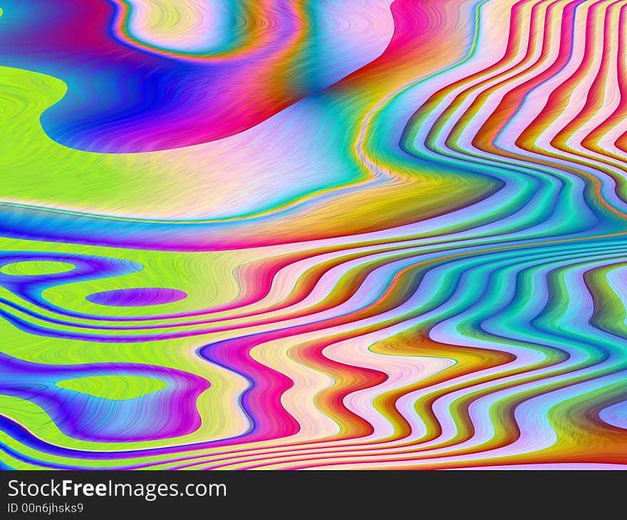 Multicolored abstract background, wavy curves