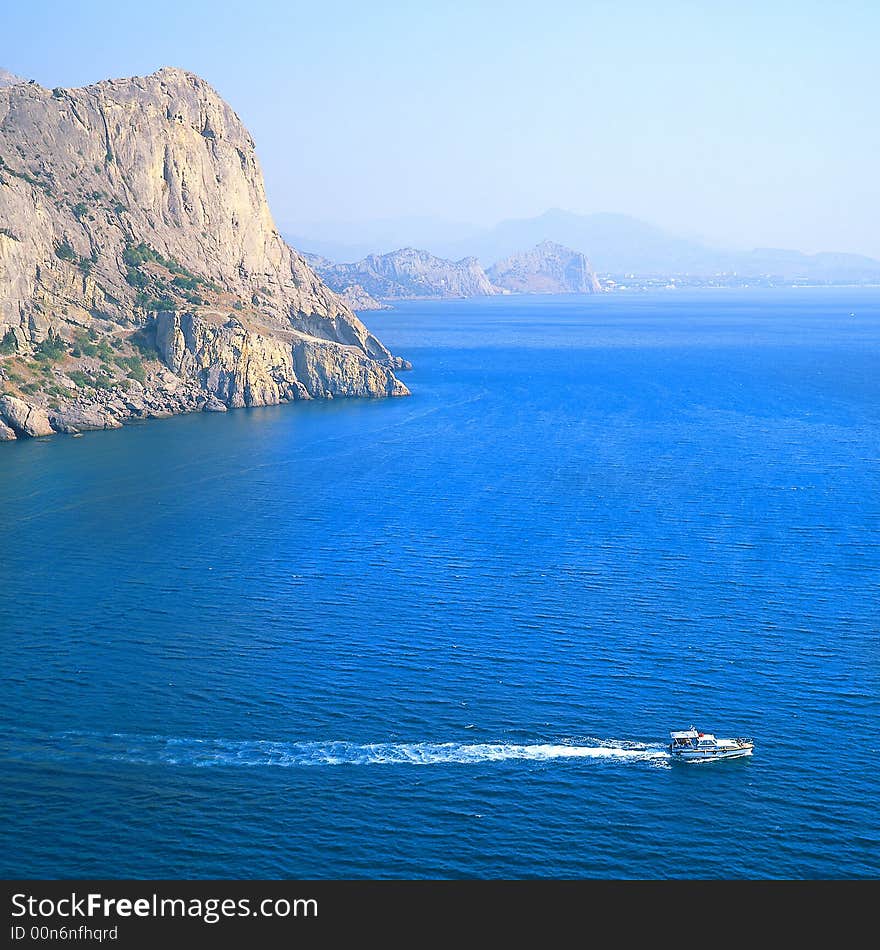 Boat on a background of the sea