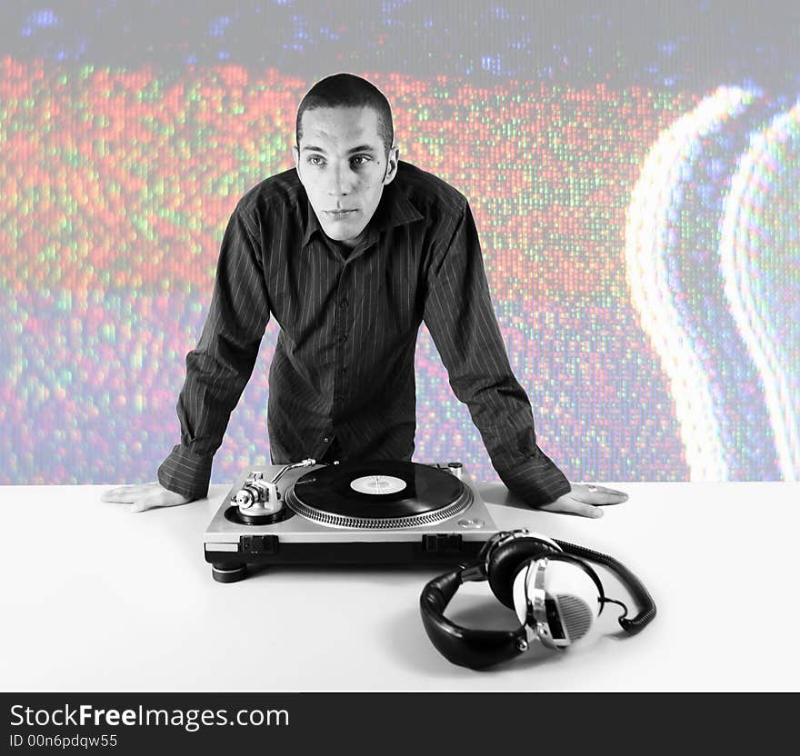 Shot of cool funky young male dj. Shot of cool funky young male dj