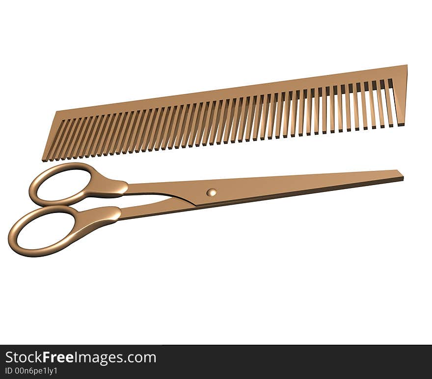 Scissors and comb