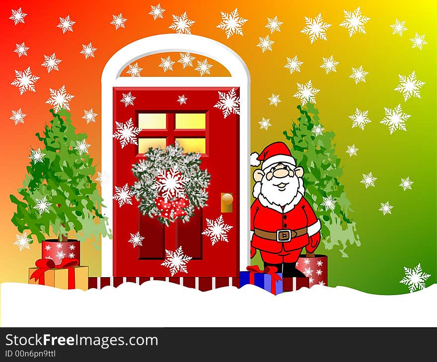 A welcoming doorway for the holiday season. A welcoming doorway for the holiday season