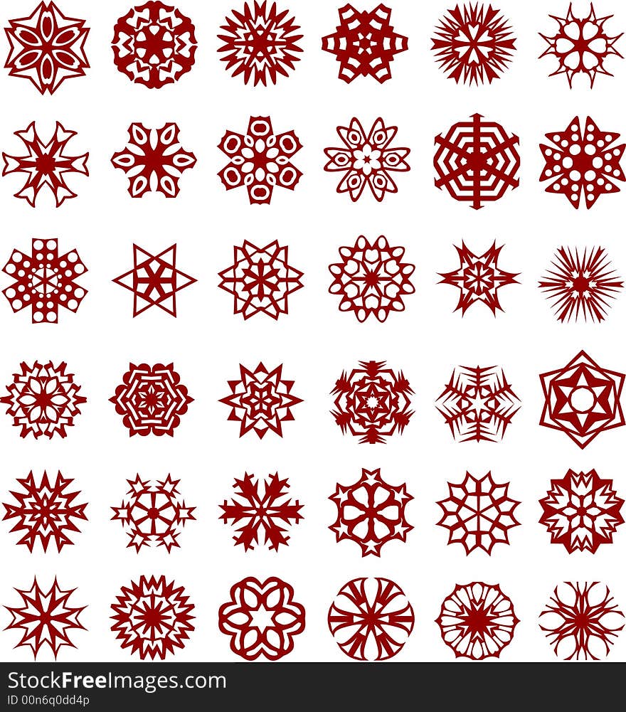 A lot of beautiful snowflakes. Vector illustration. A lot of beautiful snowflakes. Vector illustration.