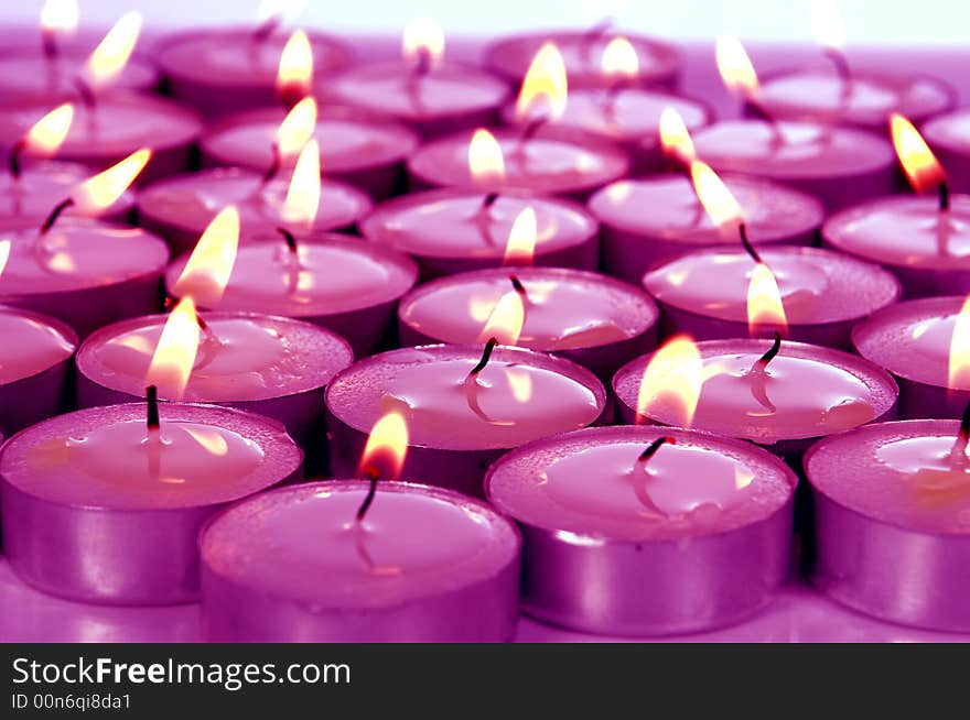 Candle  on a white background