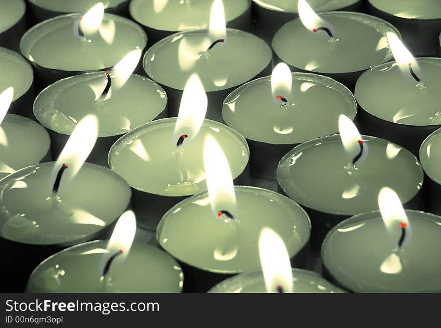 Candle  on a black background