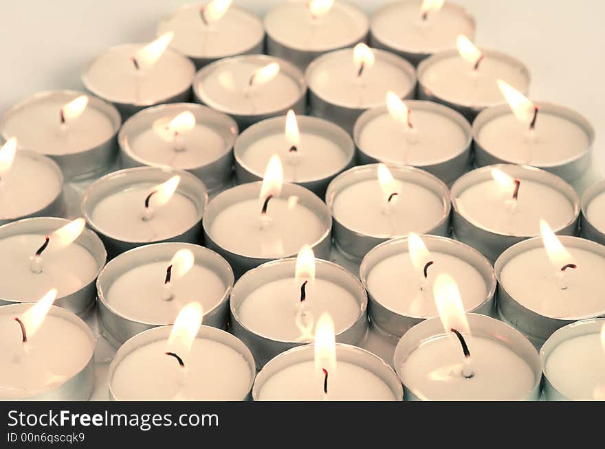 Candle  on a white background