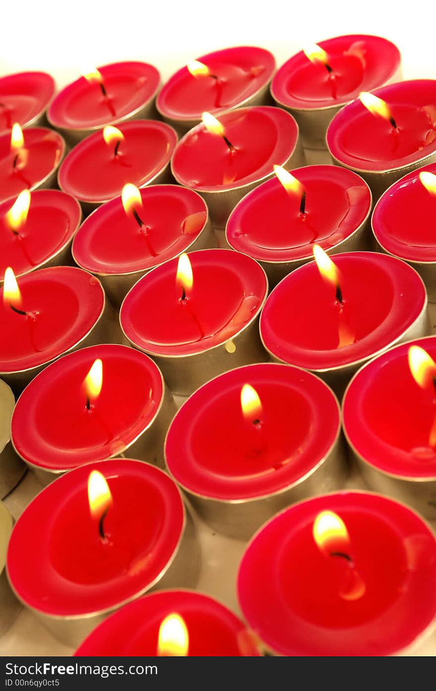 Candle on a white background