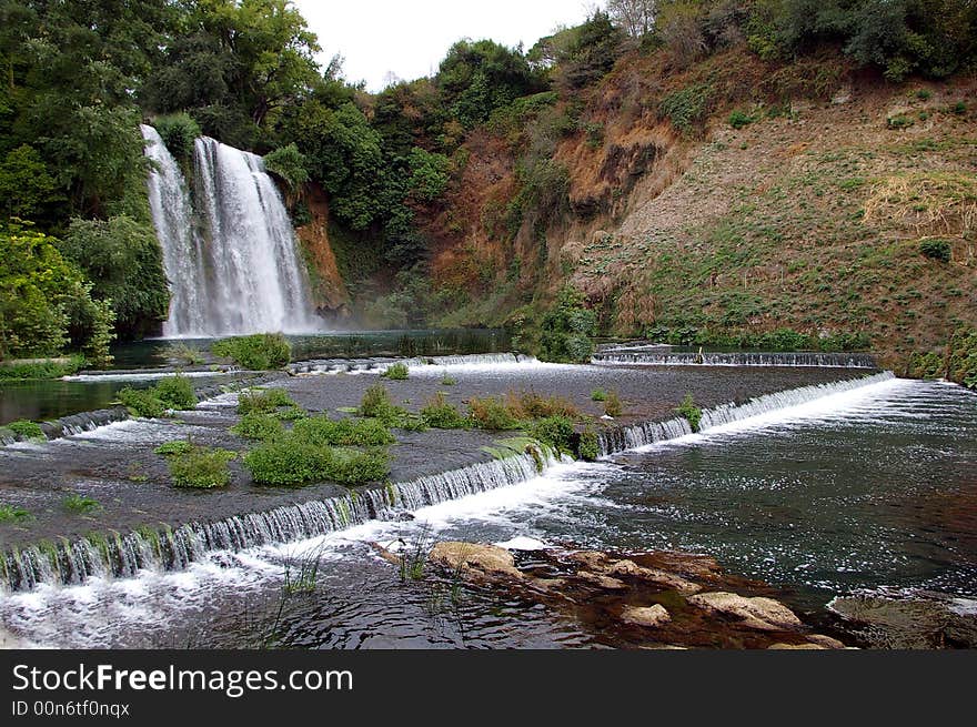 Waterfall in the wild nature