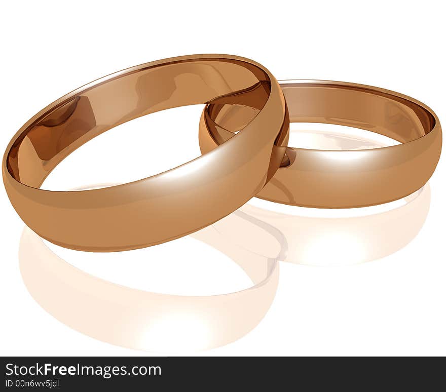 Two gold wedding rings