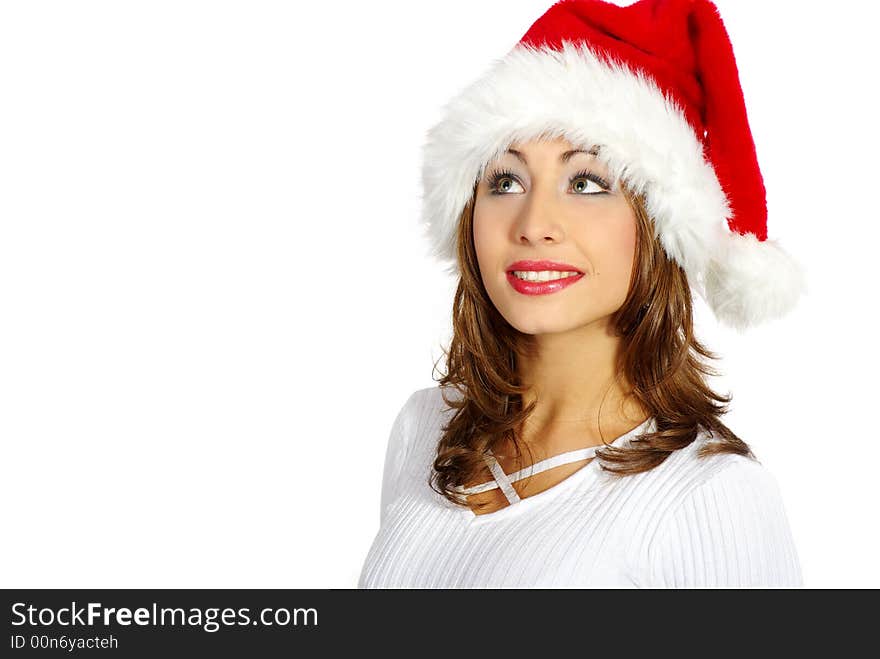 Winter portrait of a beautiful young smiling woman. Winter portrait of a beautiful young smiling woman