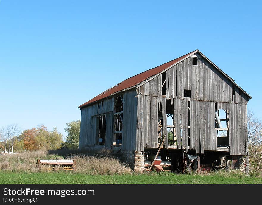 Image of an old abandoned barn. Image of an old abandoned barn.
