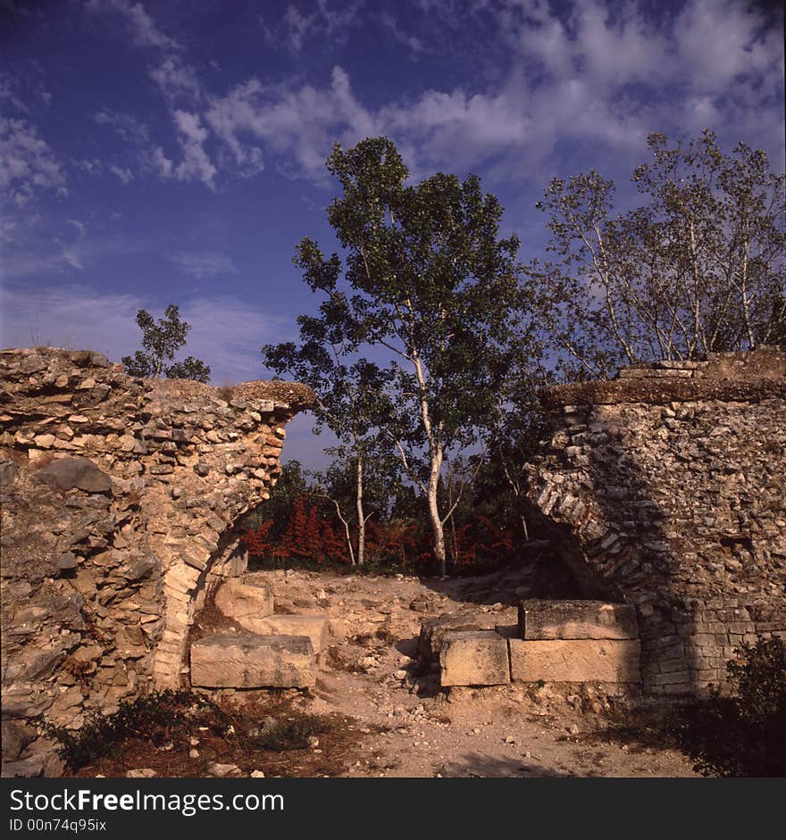 Roman Aqueduct Near Arles