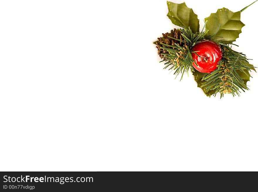 Isolated christmas decoration with copy space