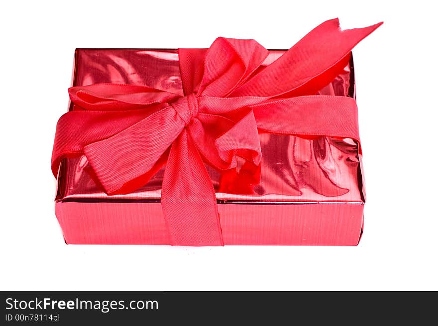 Isolated red surprise box for christmas. Isolated red surprise box for christmas