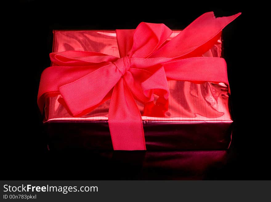 Gift box on black