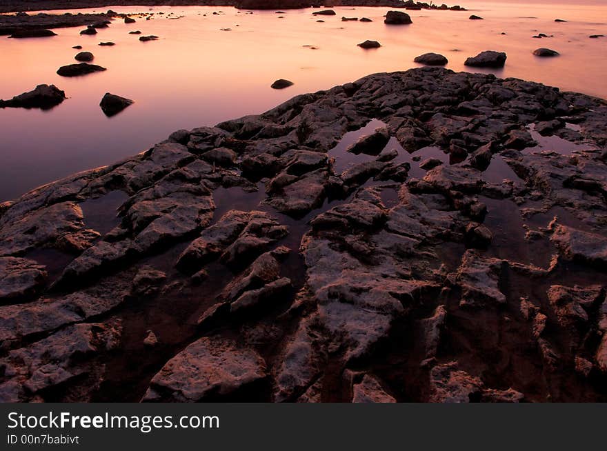 A wonderful sunset on a lake in Italy. A wonderful sunset on a lake in Italy