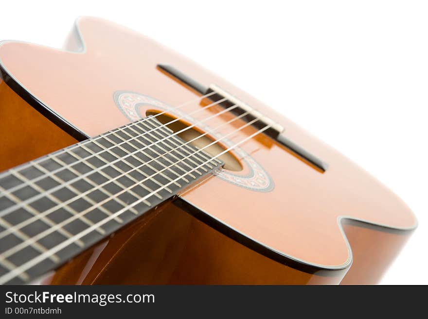 Clouse-up acoustic guitar.