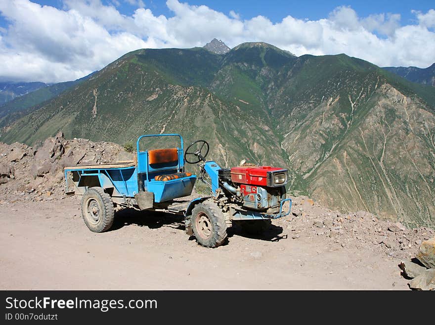 Small chinese tractor in Tibet