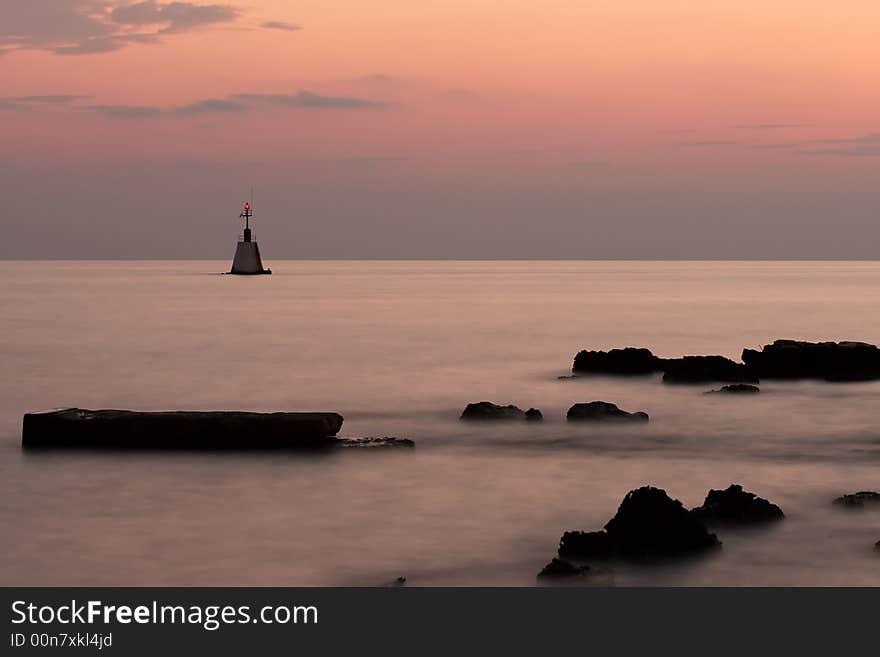 Lighthouse on sea