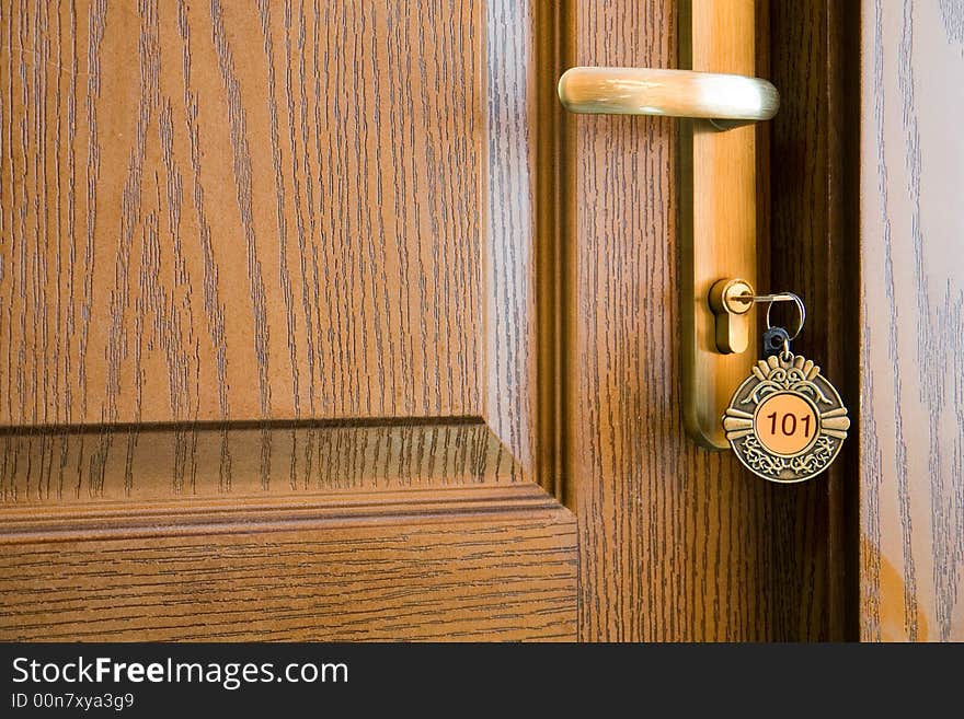 Keys on a background of a door