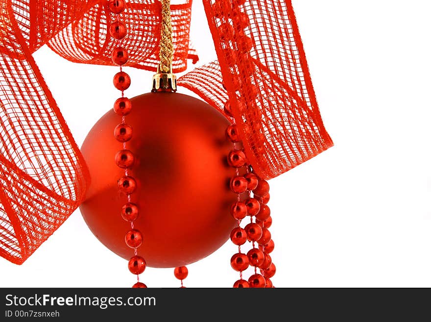 Christmas balls on a white background