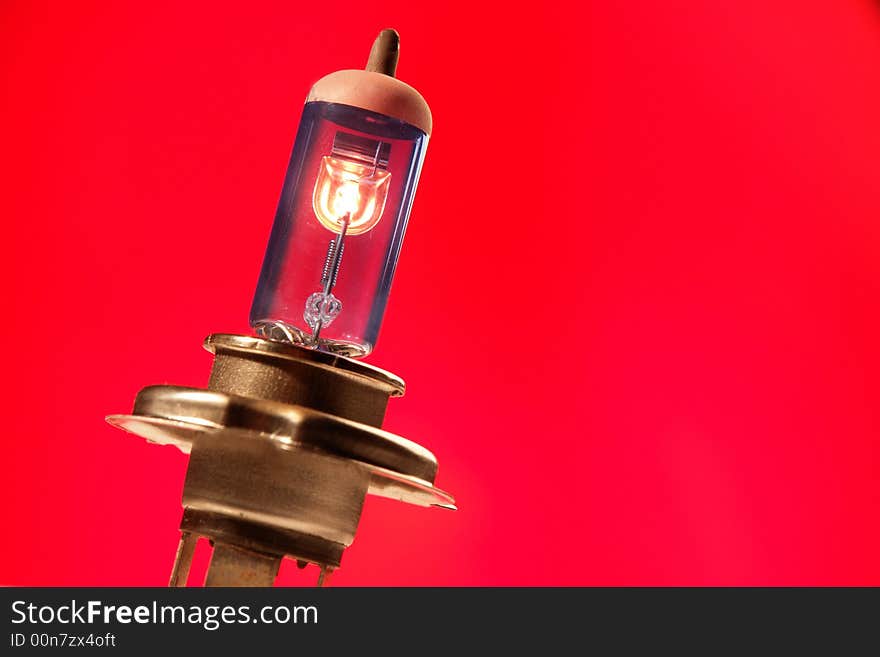 Bulb on a red background