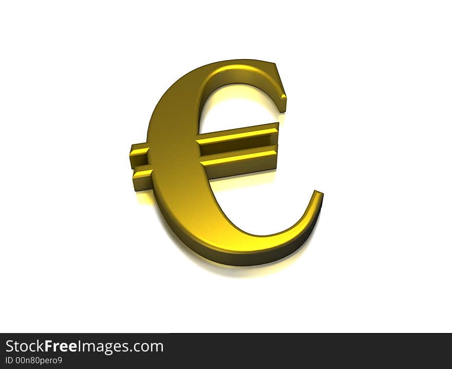 Currency in a gold metal style with reflection. Currency in a gold metal style with reflection