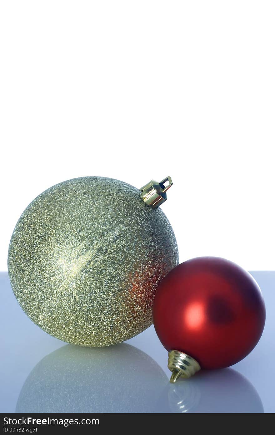 Red and gold christmas balls. Red and gold christmas balls