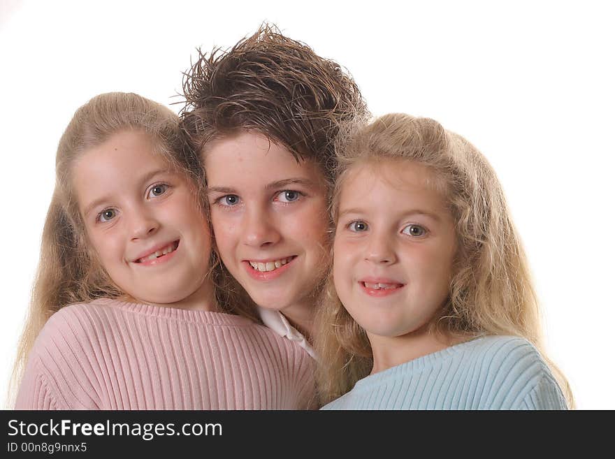 Three Siblings On White