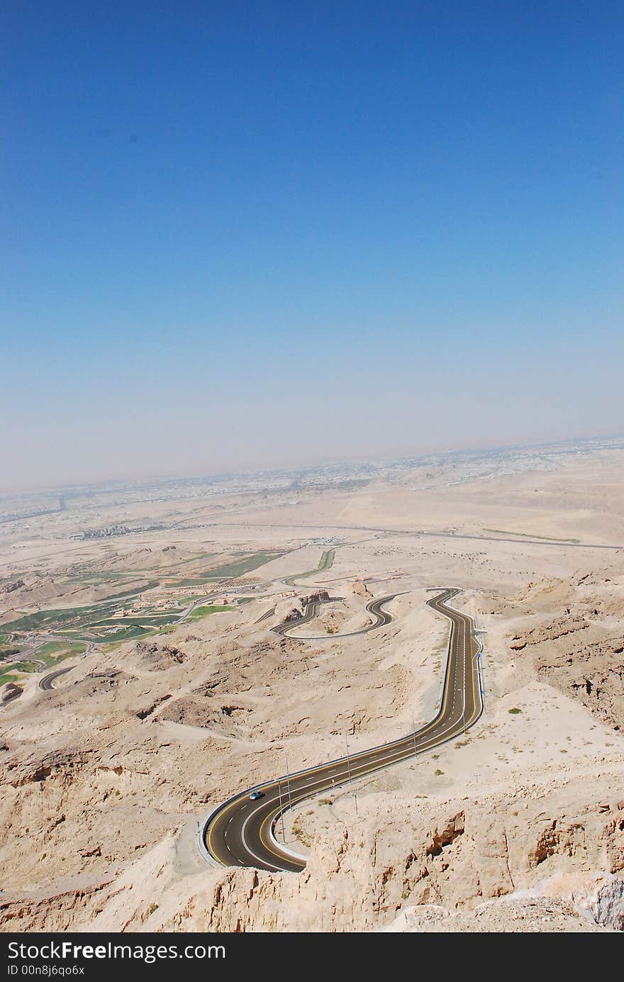 Hafeet Mountain in Al-Ain City Showing. Hafeet Mountain in Al-Ain City Showing