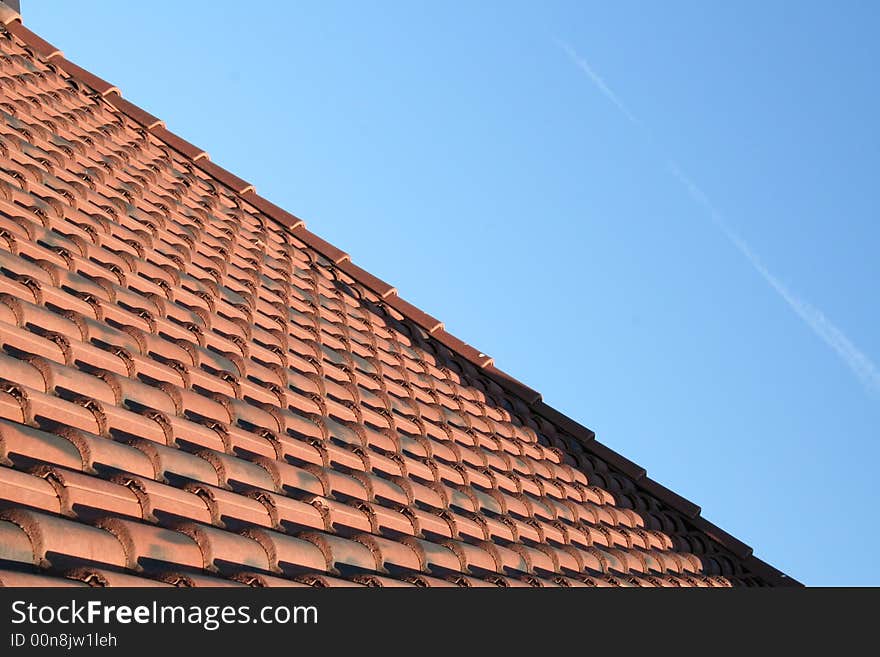 A visual of a red roof